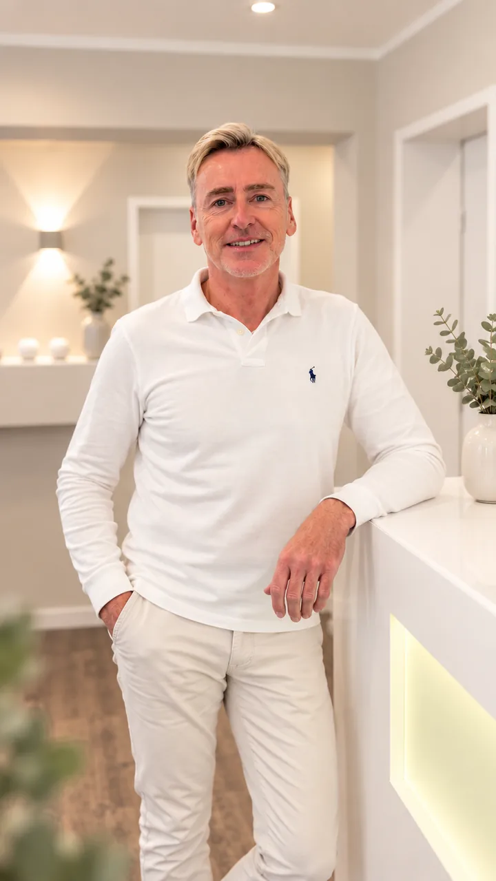 Dr. Carsten Axt am Empfang der Zahnarztpraxis